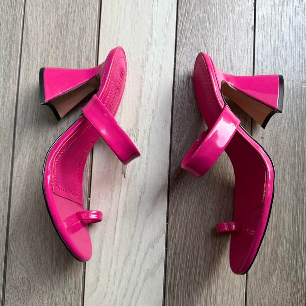 Steve Madden Renie Patent Block Heel Sandals – Fuchsia Pink Size 9.5